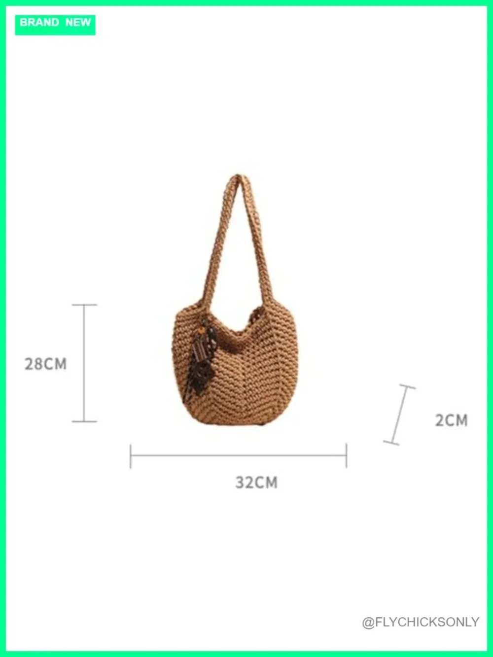 Large Crochet Straw Beach Bag Handmade Woven Hobo Tote